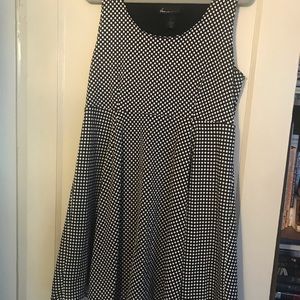 Lane Bryant black and white fit and flare dress